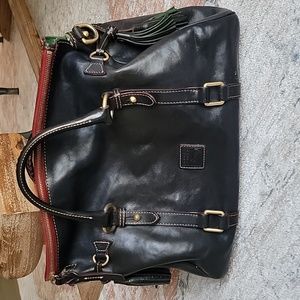 Large Black Dooney Bourke Florentine Satchel Leather Bag - No Strap